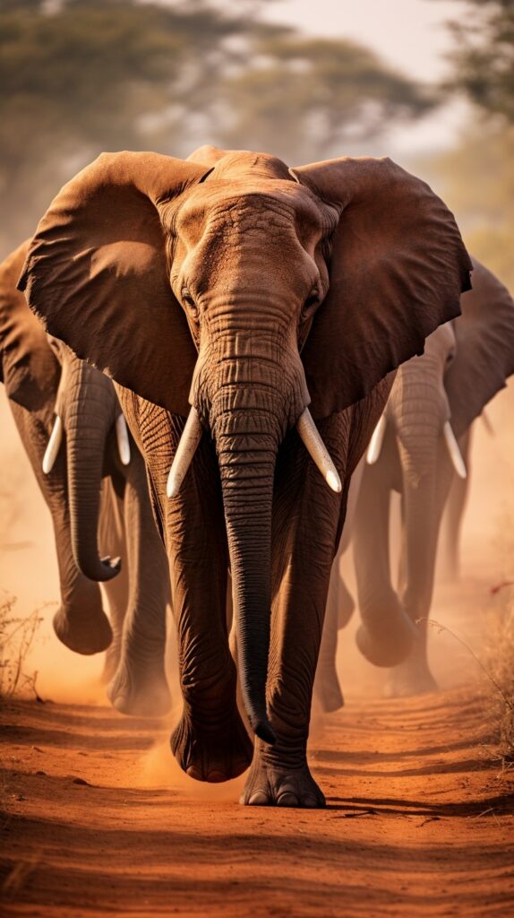 Majestic elephant march